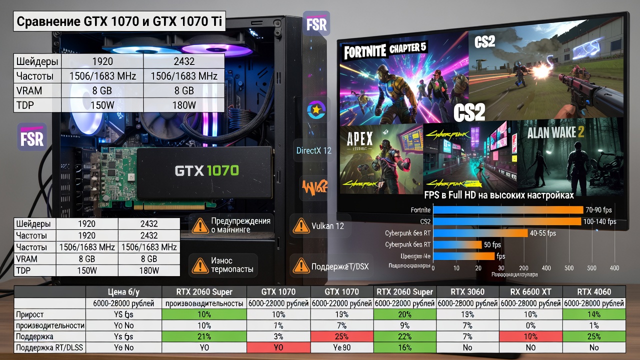 GTX 1070 в 2026 году: актуальна ли карта для современных игр